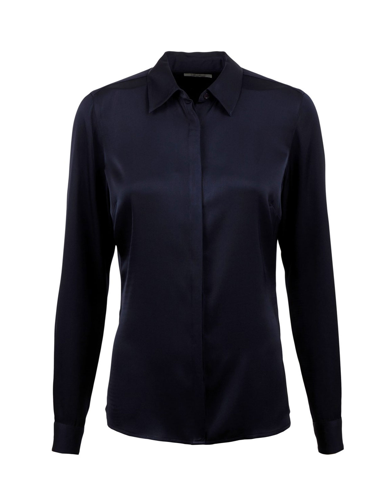 Susan Blus Siden Navy