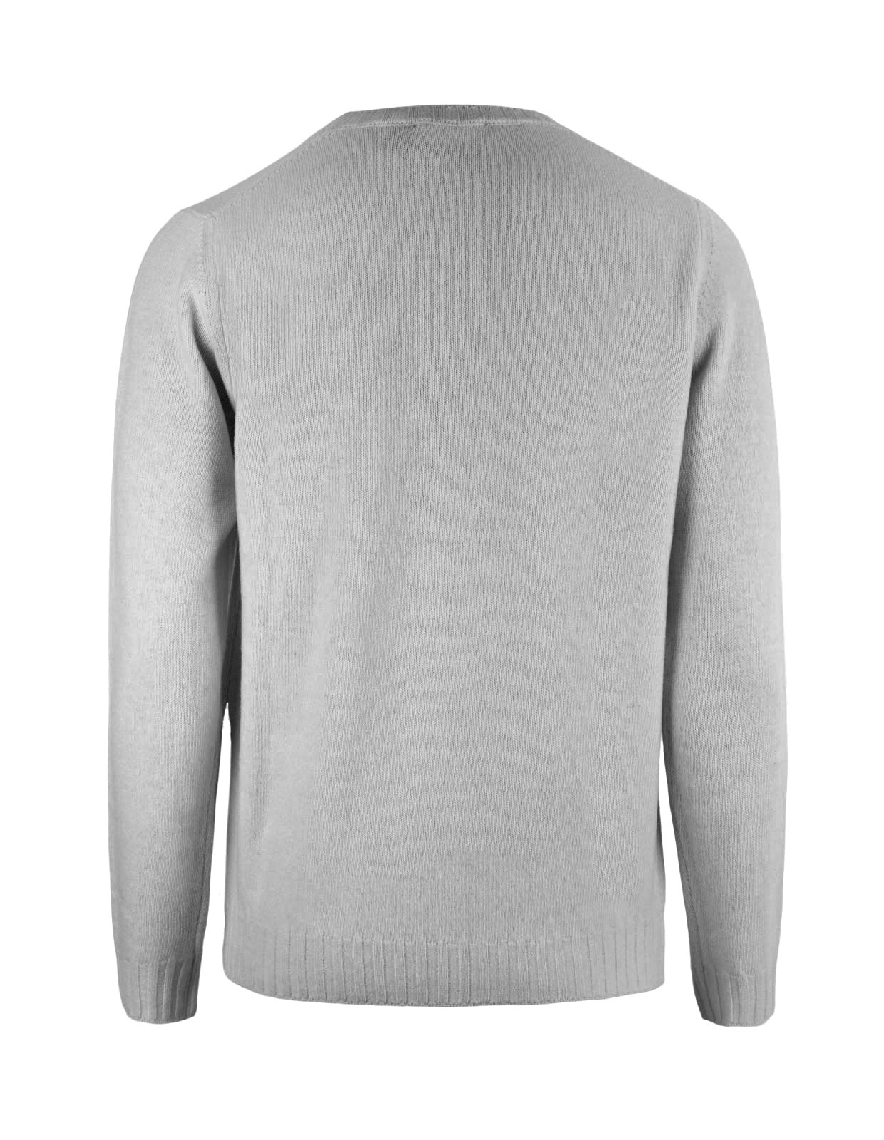 Crew Neck Sweater Wool Cashmere New Grey