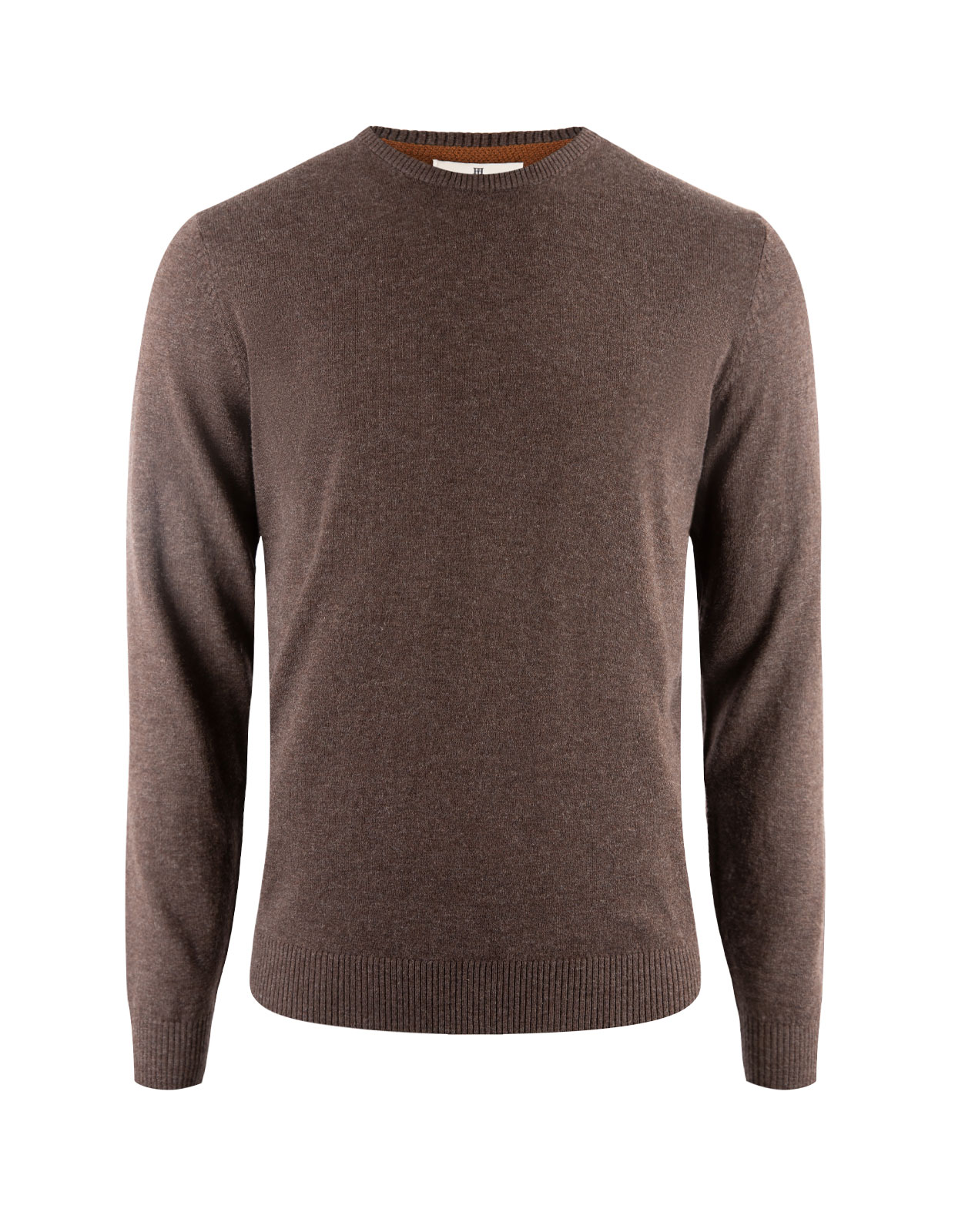 Crew Neck Sweater E-patch Brown