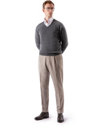 V-Neck Cashmere Dark Heather Grey