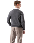 V-Neck Cashmere Dark Heather Grey