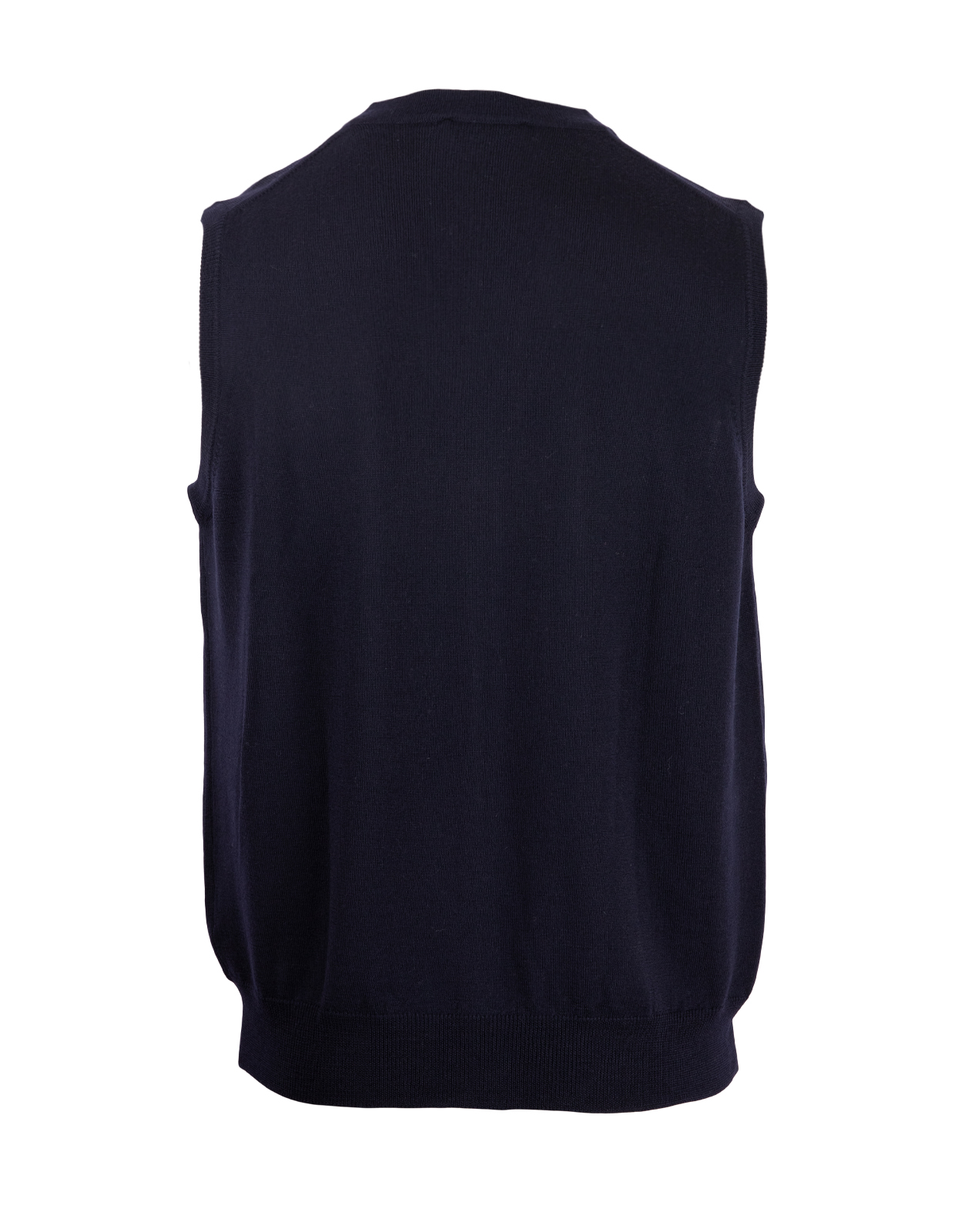 Väst Finstickad Merinoull Navy Stl S