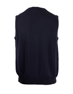 Väst Finstickad Merinoull Navy Stl S