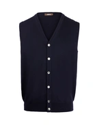 Väst Finstickad Merinoull Navy M