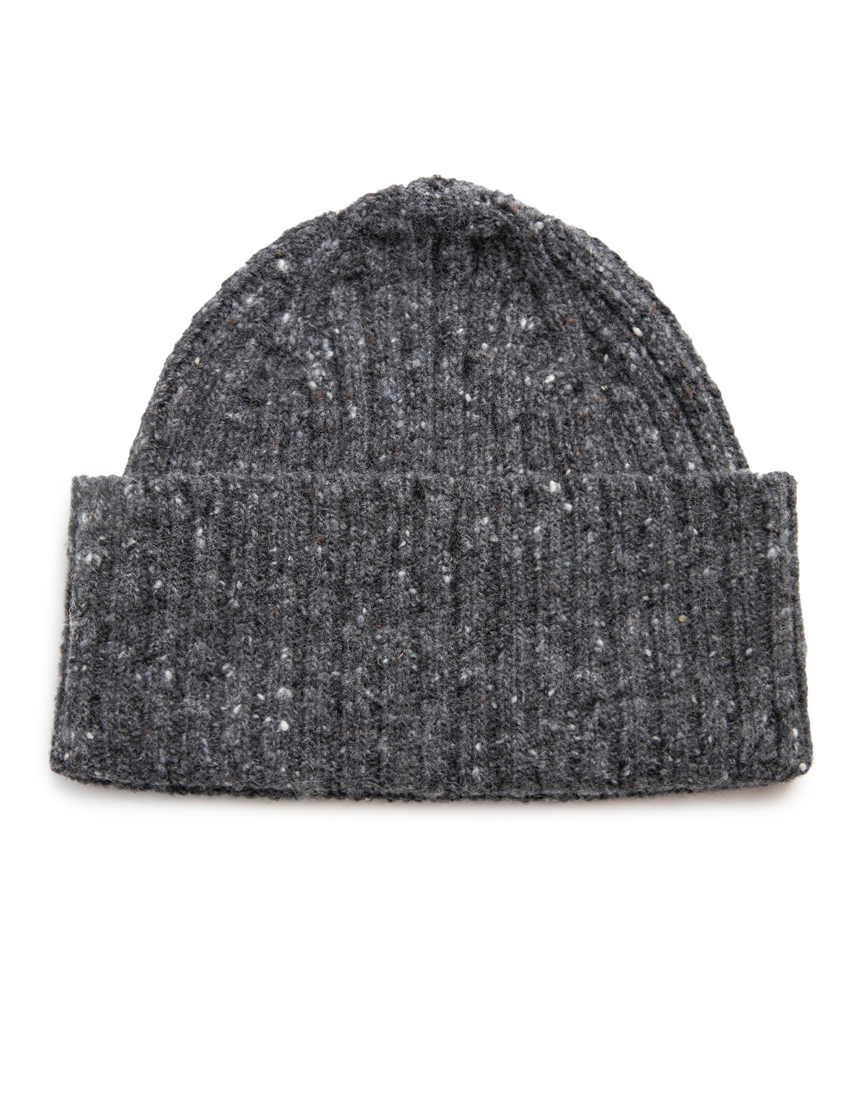 Donegal Ribbed Merino Beanie Grey