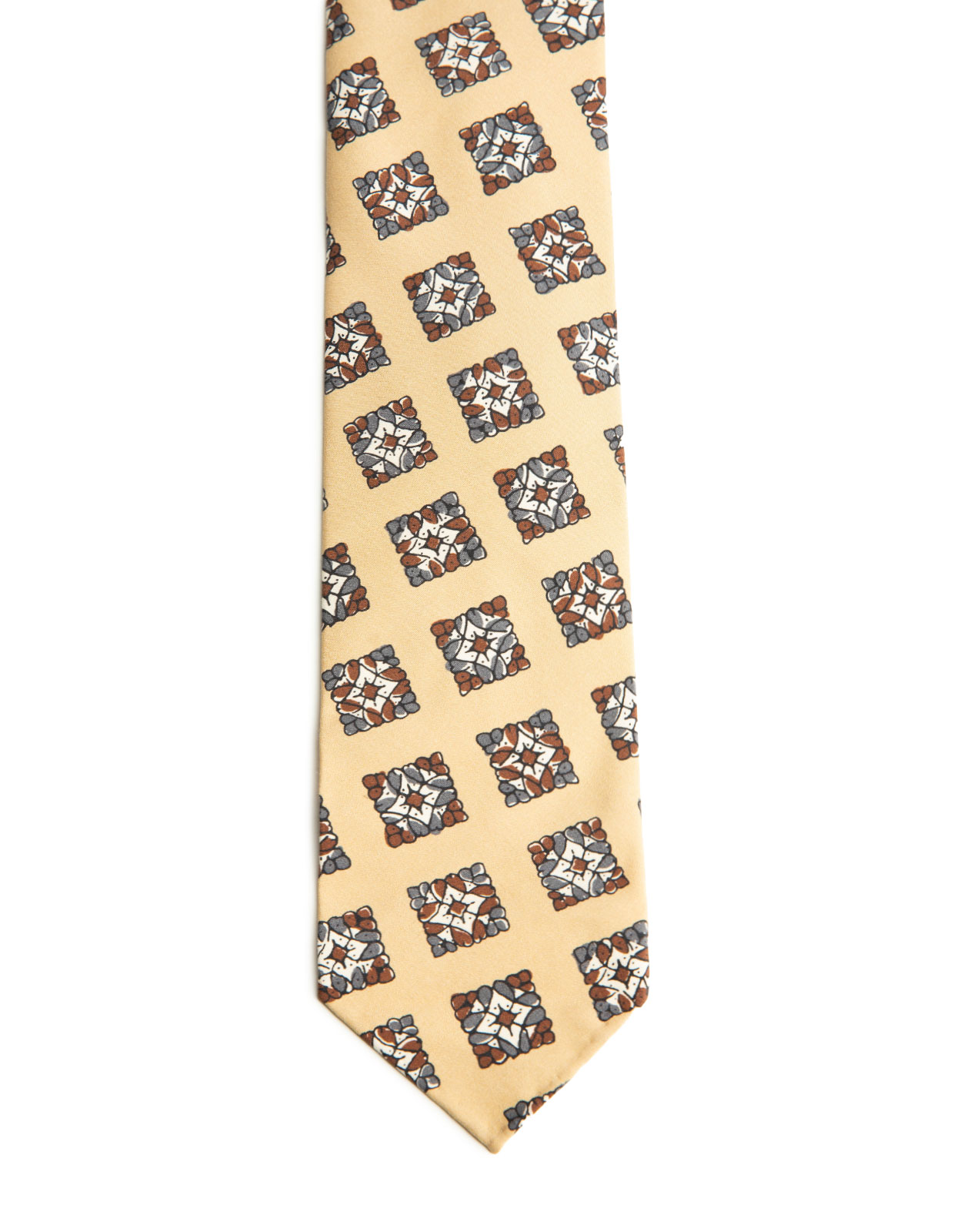 Untipped Silk Tie Yellow Stained Glass