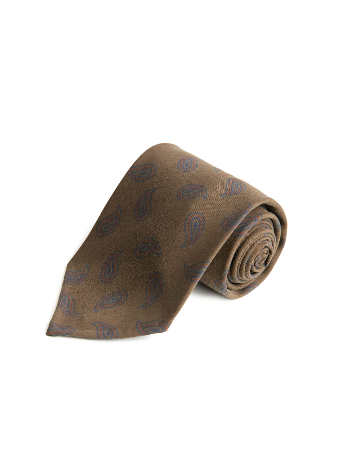 Slips Siden Ofodrad Retromönster Dark Khaki Paisley