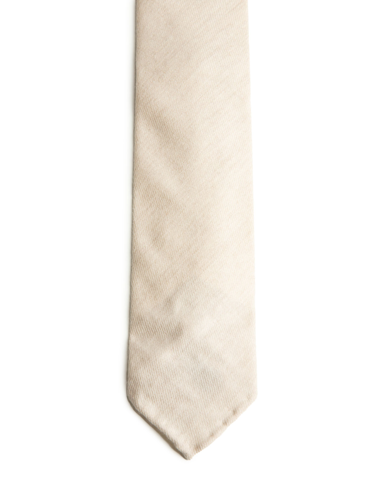 Untipped Cashmere Tie Cream Beige