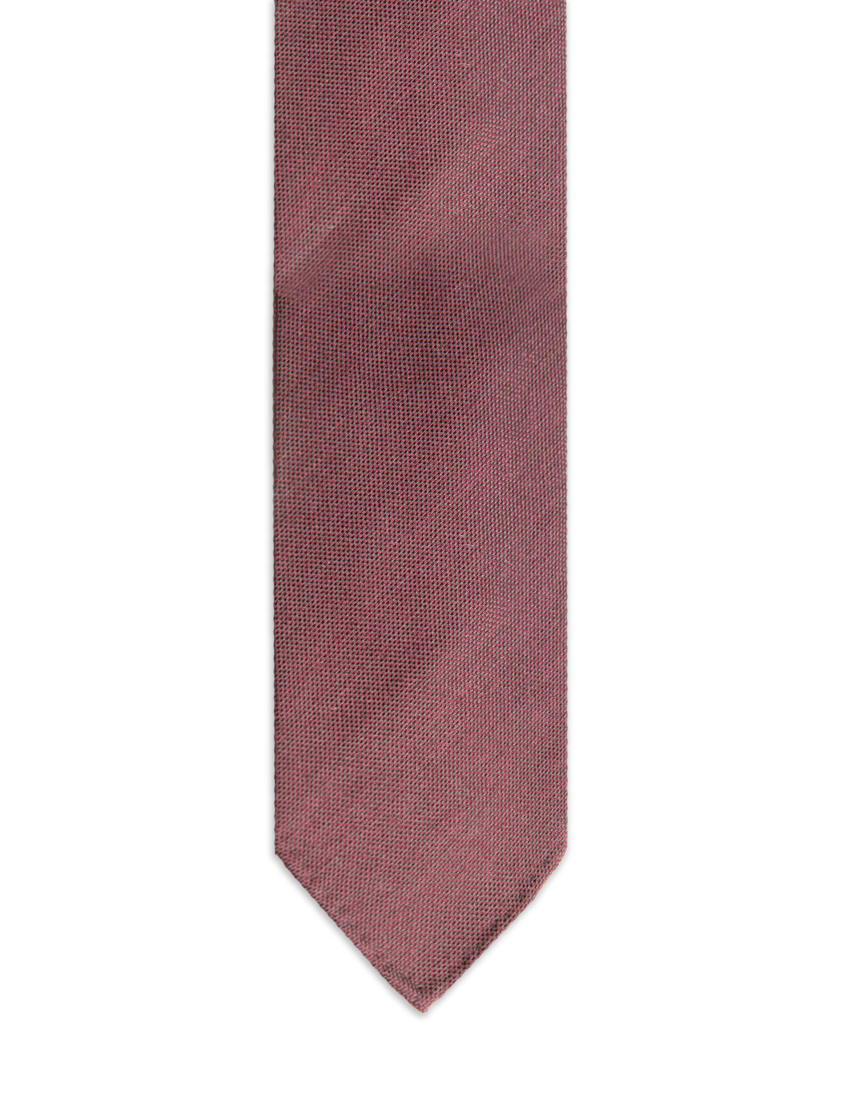 Untipped Wool Tie Dark Wine