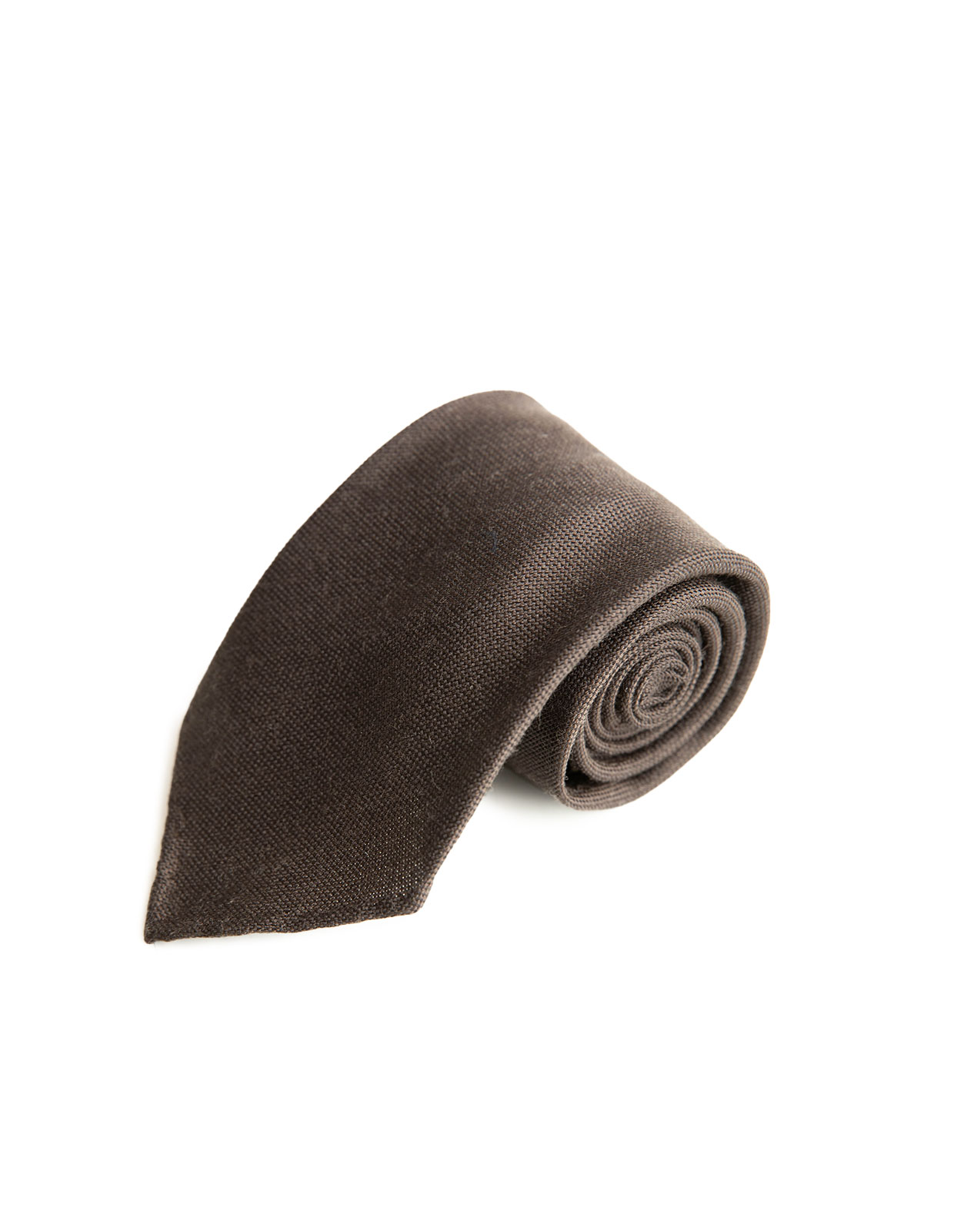 Untipped Wool Tie Dark Brown