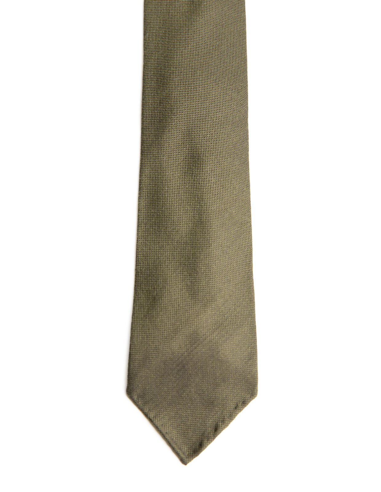 Untipped Wool Tie Dark Green