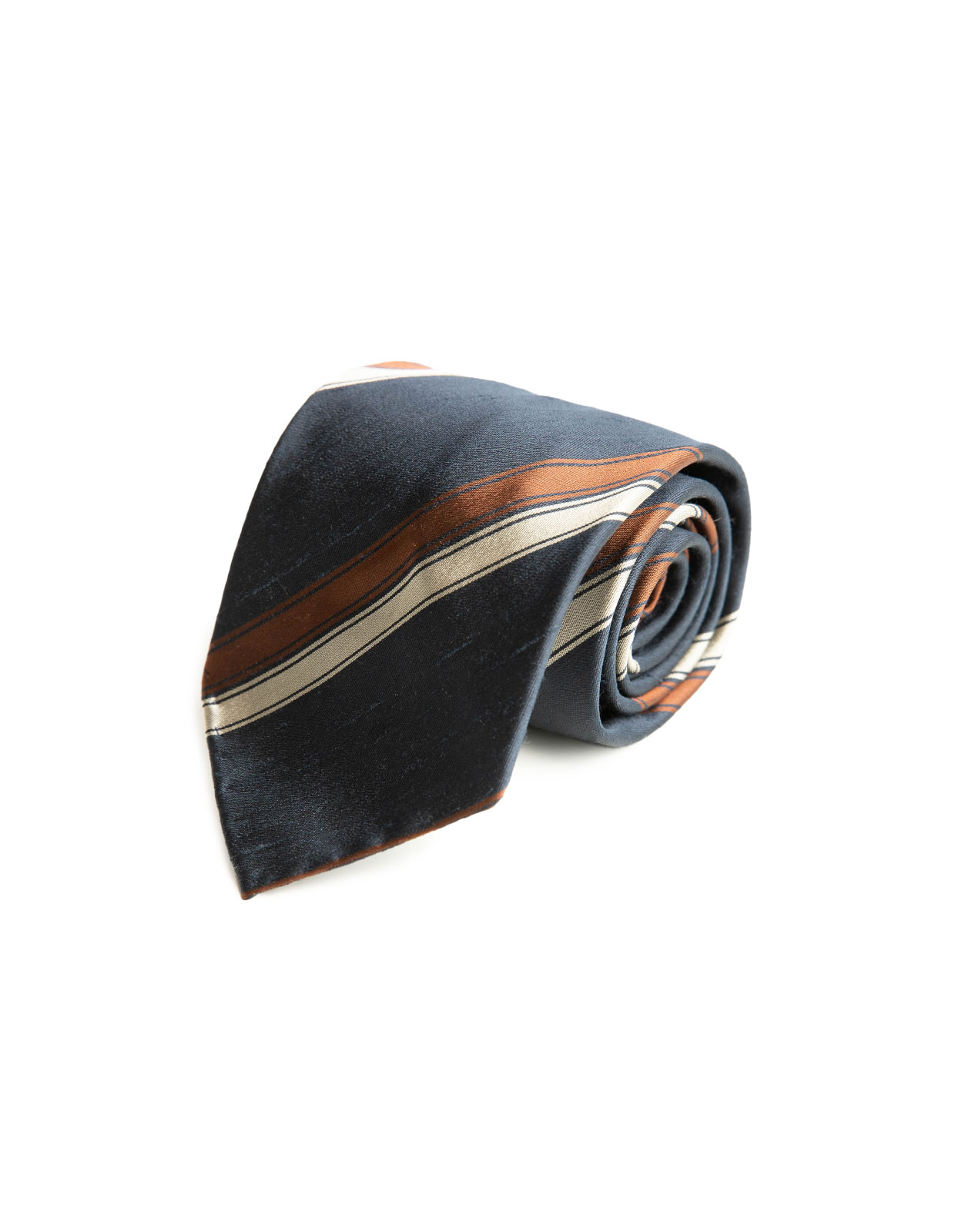 Slips Shantung Ofodrad Navy/Brown Stripe
