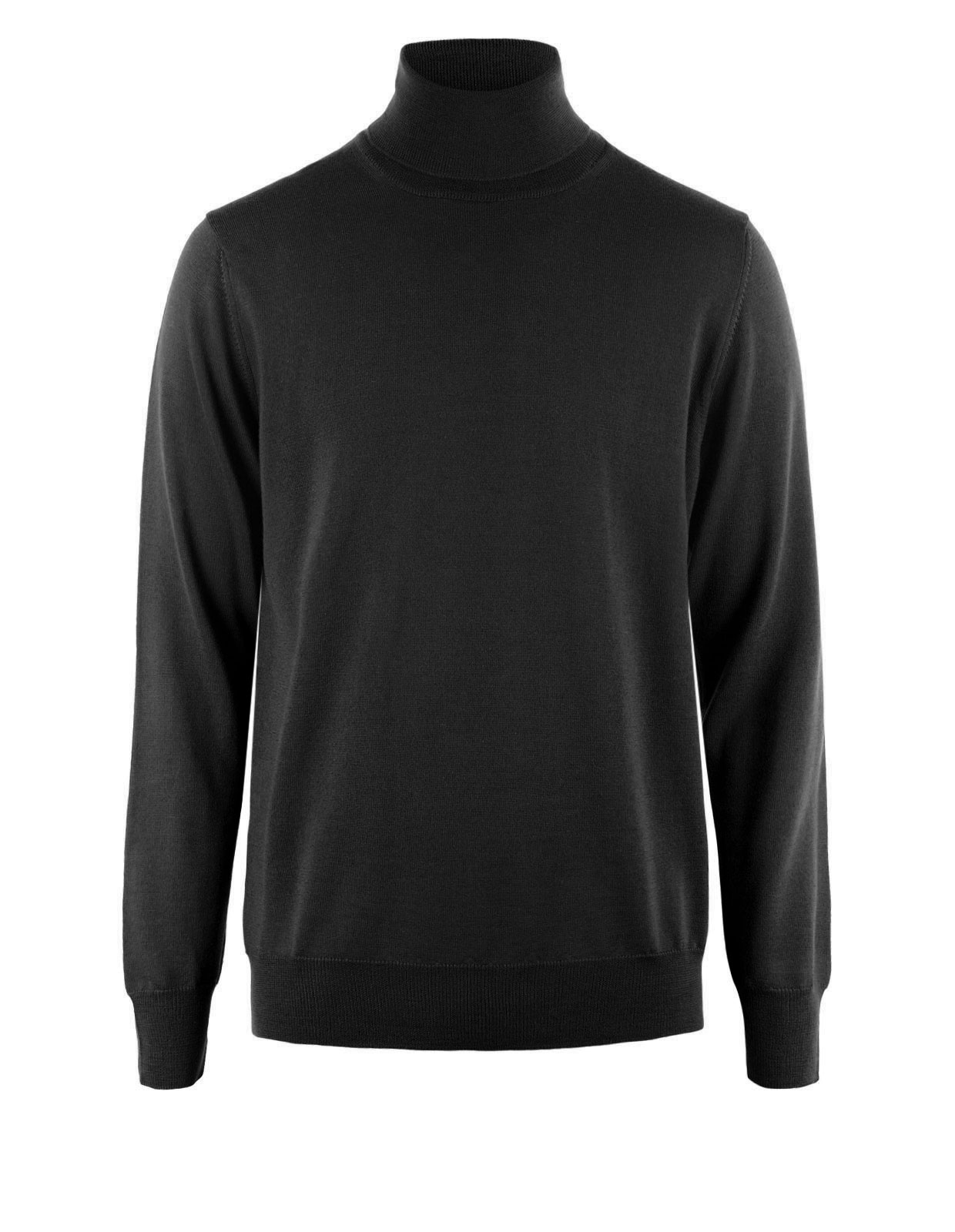 Roll Neck Merino Black