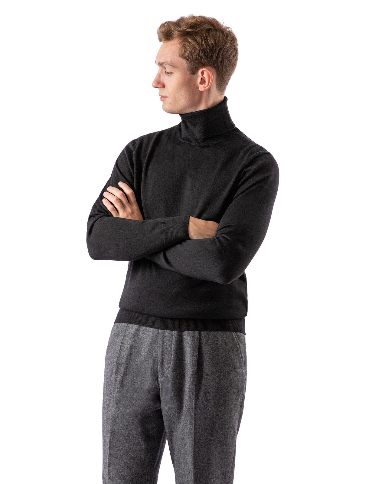 Roll Neck Merino Black Roll Neck Merino Black
