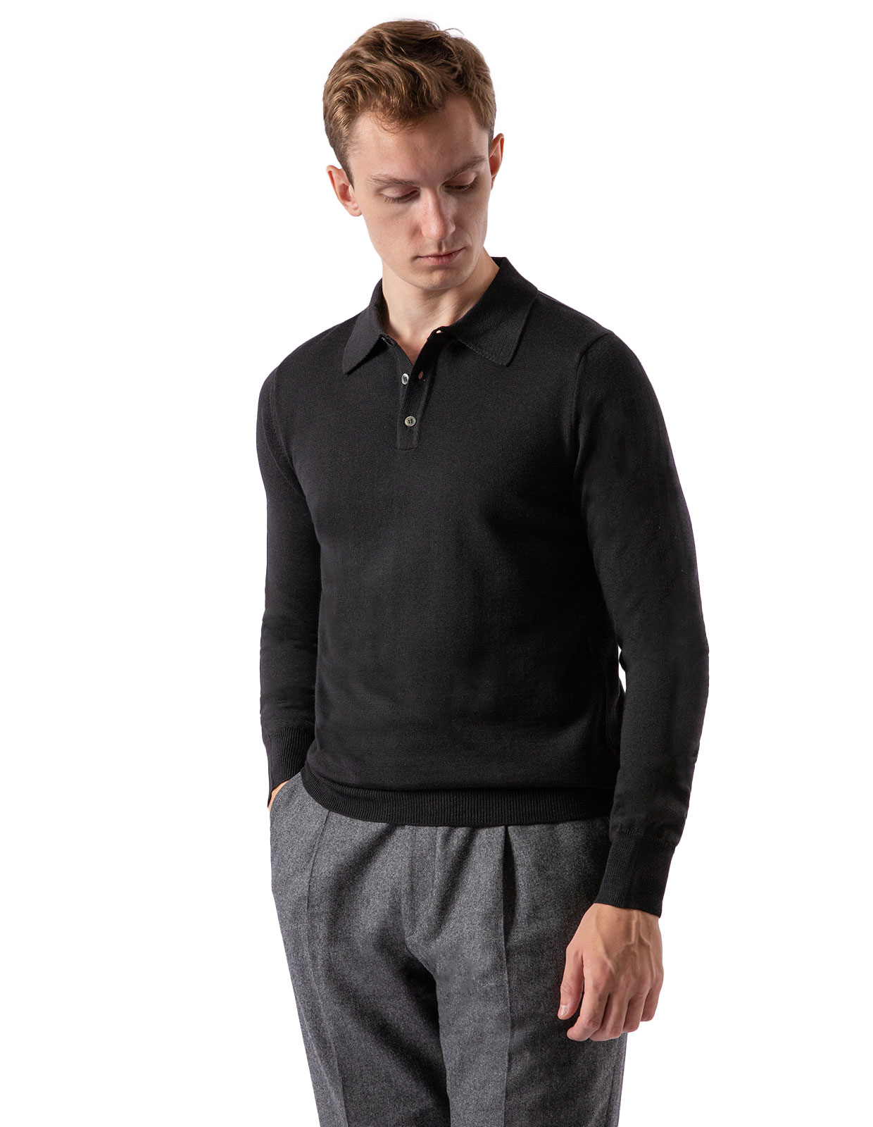 Poloshirt Merino Svart