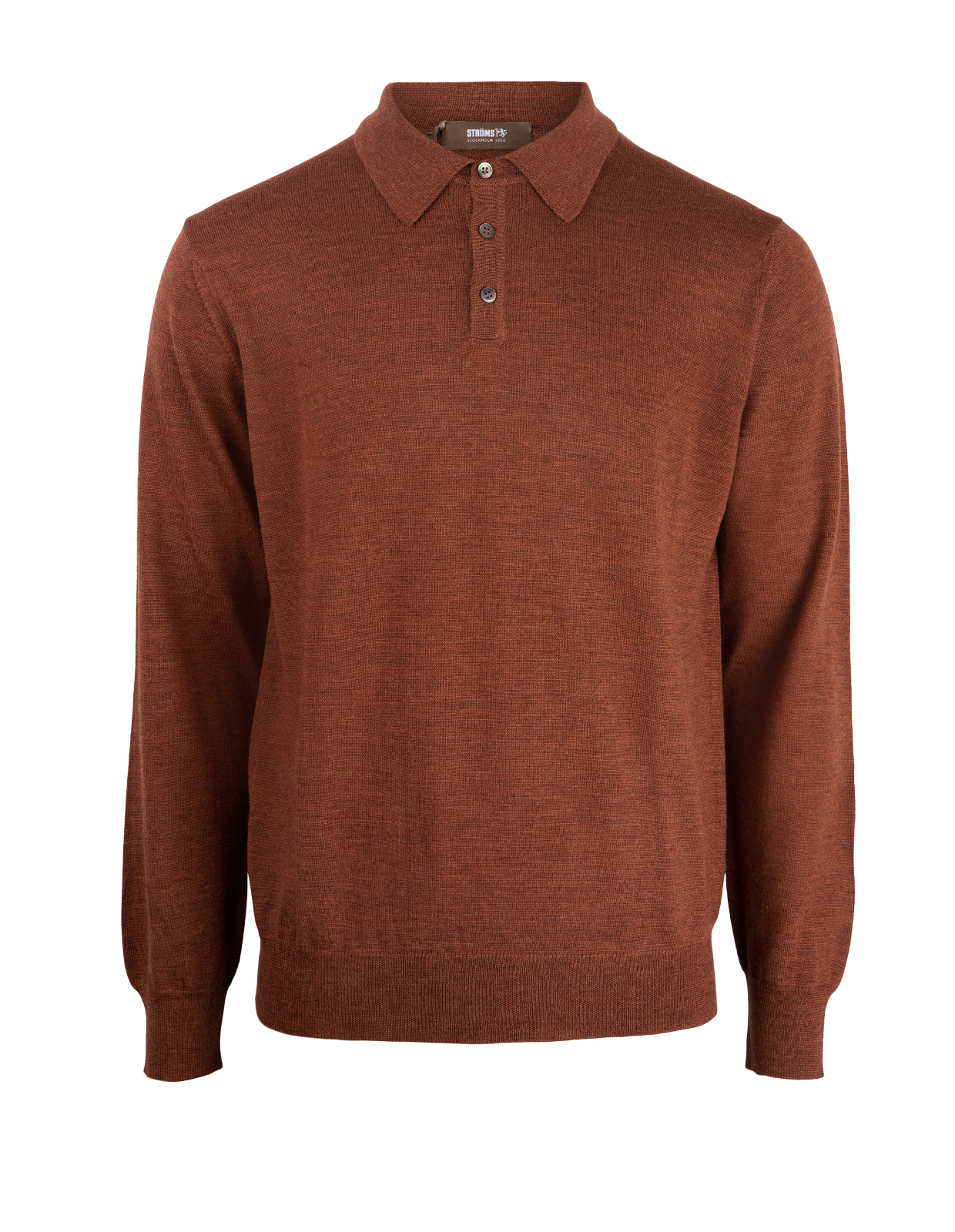 Poloshirt Merino Rostbrun