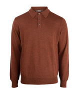 Poloshirt Merino Rostbrun