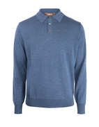 Poloshirt Sweater Merino Denim Stl S