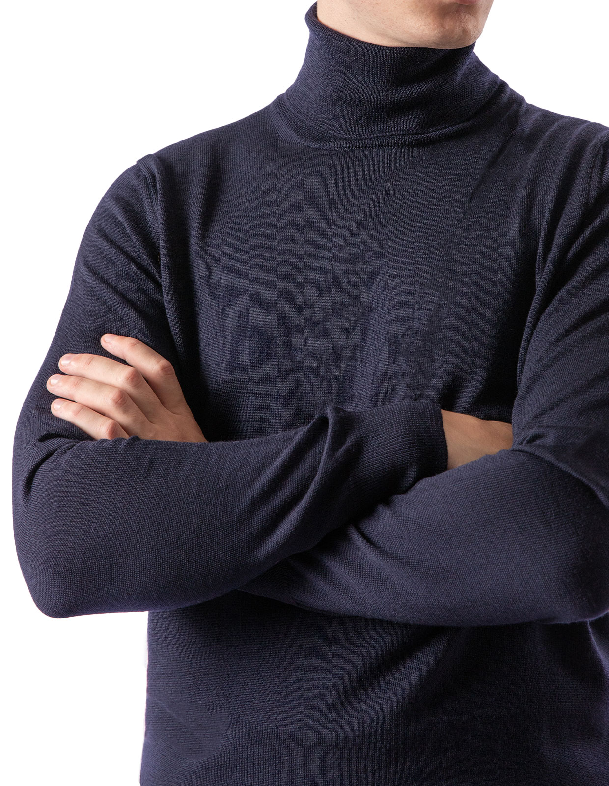 Roll Neck Merino Navy Stl M