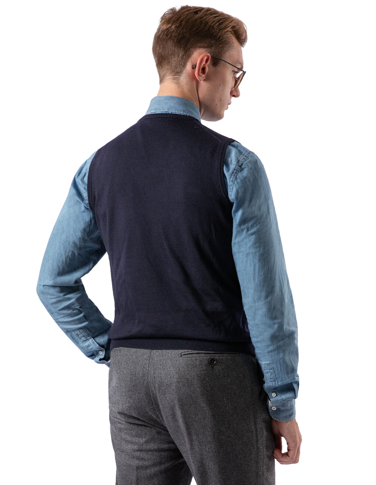 Slipover Merino Navy XXL