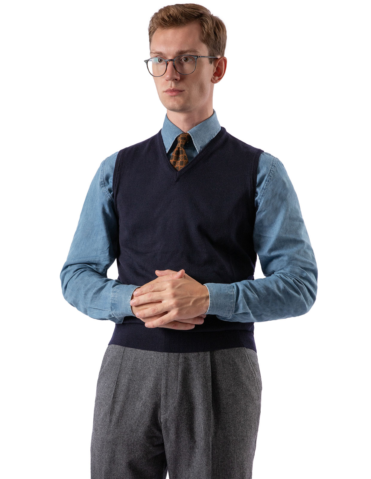 Slipover Merino Navy XXL