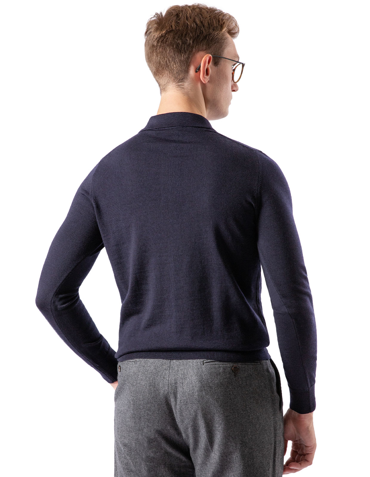 Poloshirt Merino Sweater Navy Stl XL