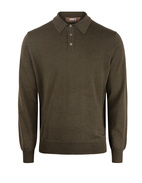 Poloshirt Sweater Merino Olive Green Stl L