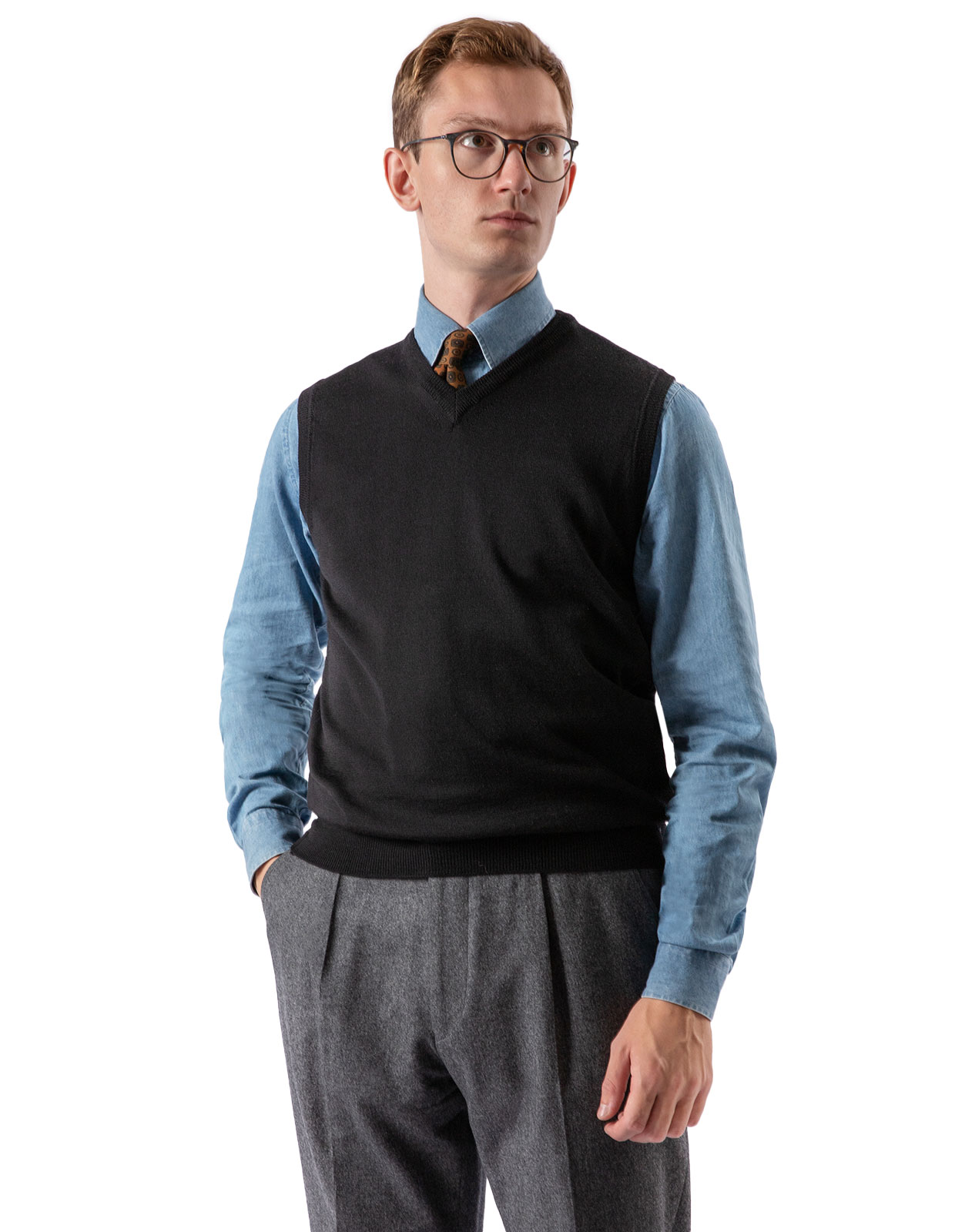 Slipover Merino Black Slipover Merino Black