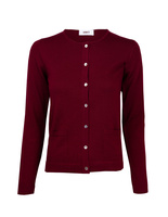Cardigan Rundhals Vinröd