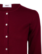 Cardigan Rundhals Vinröd Stl XS