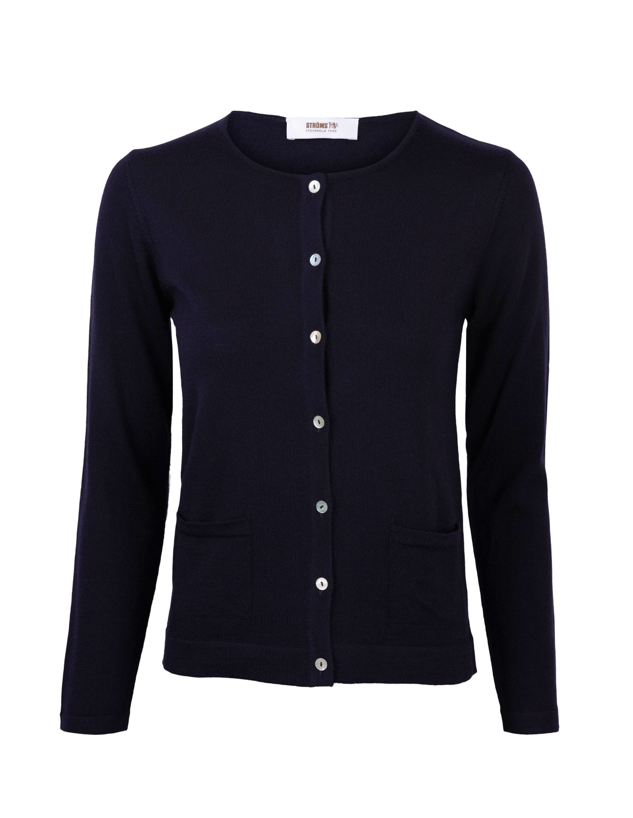 Round Neck Cardigan Navy Stl M
