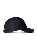 Linen Twill Baseball Cap Navy Blue