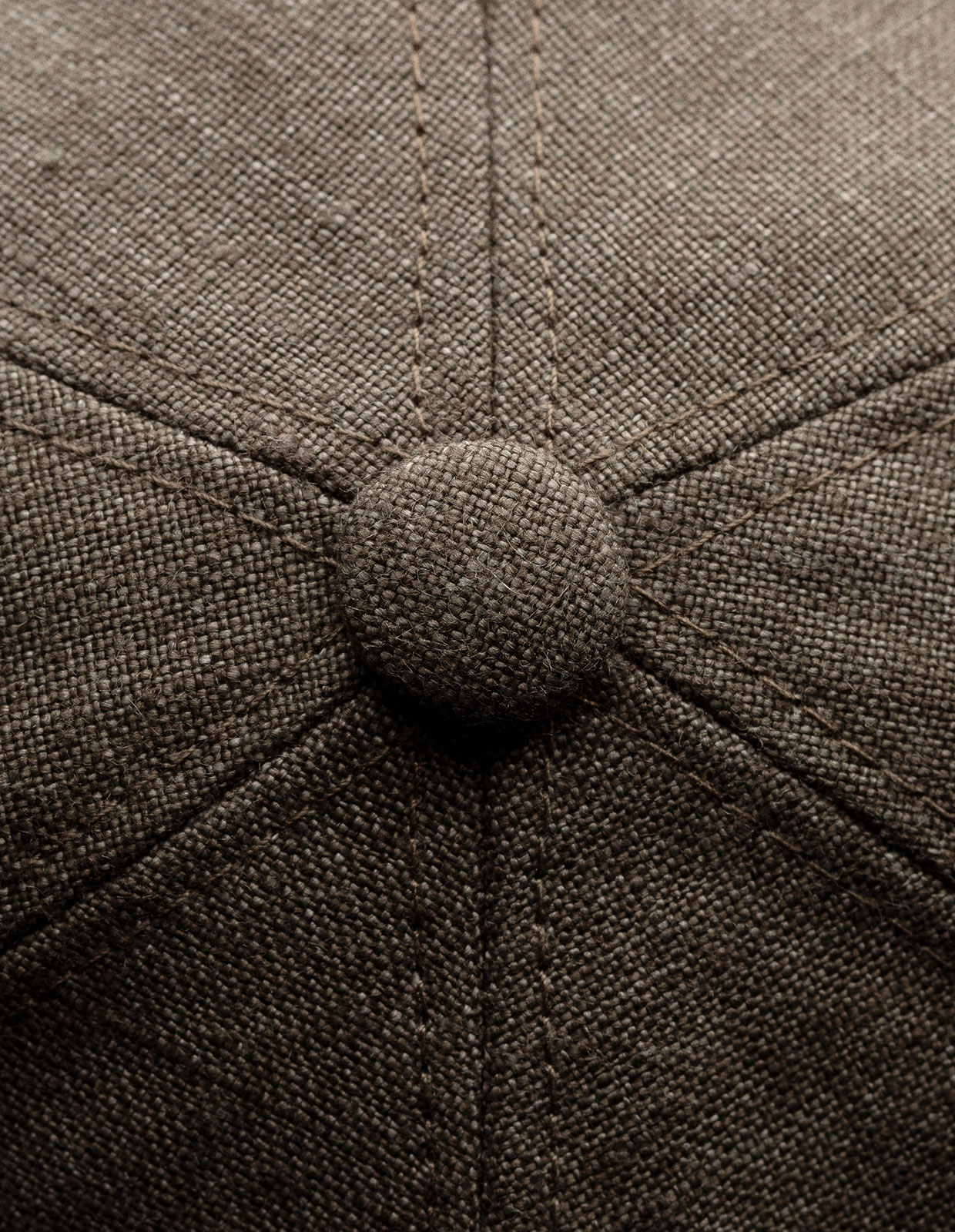 Linen Twill Baseball Cap Brown