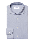 Slim Fit Four-Way Stretch Shirt Navy Blue