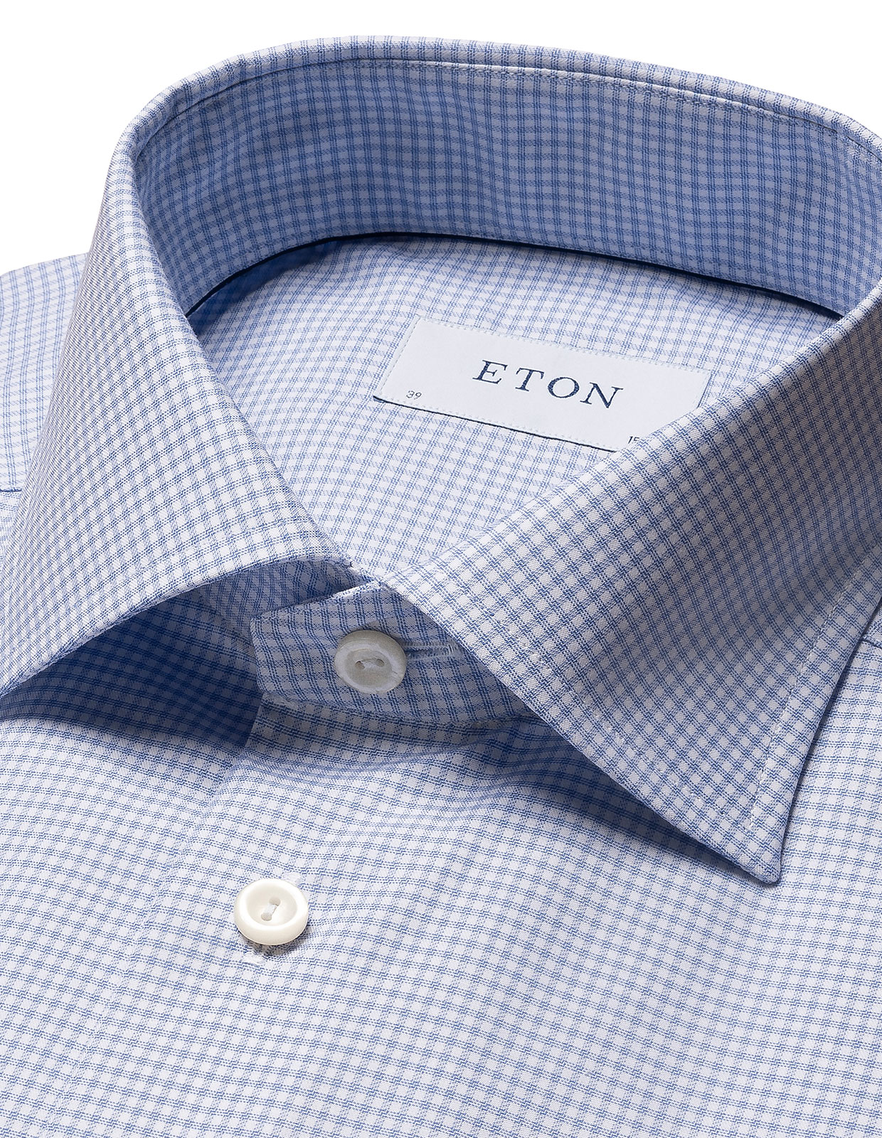 Slim Shirt Micro Check Mid Blue