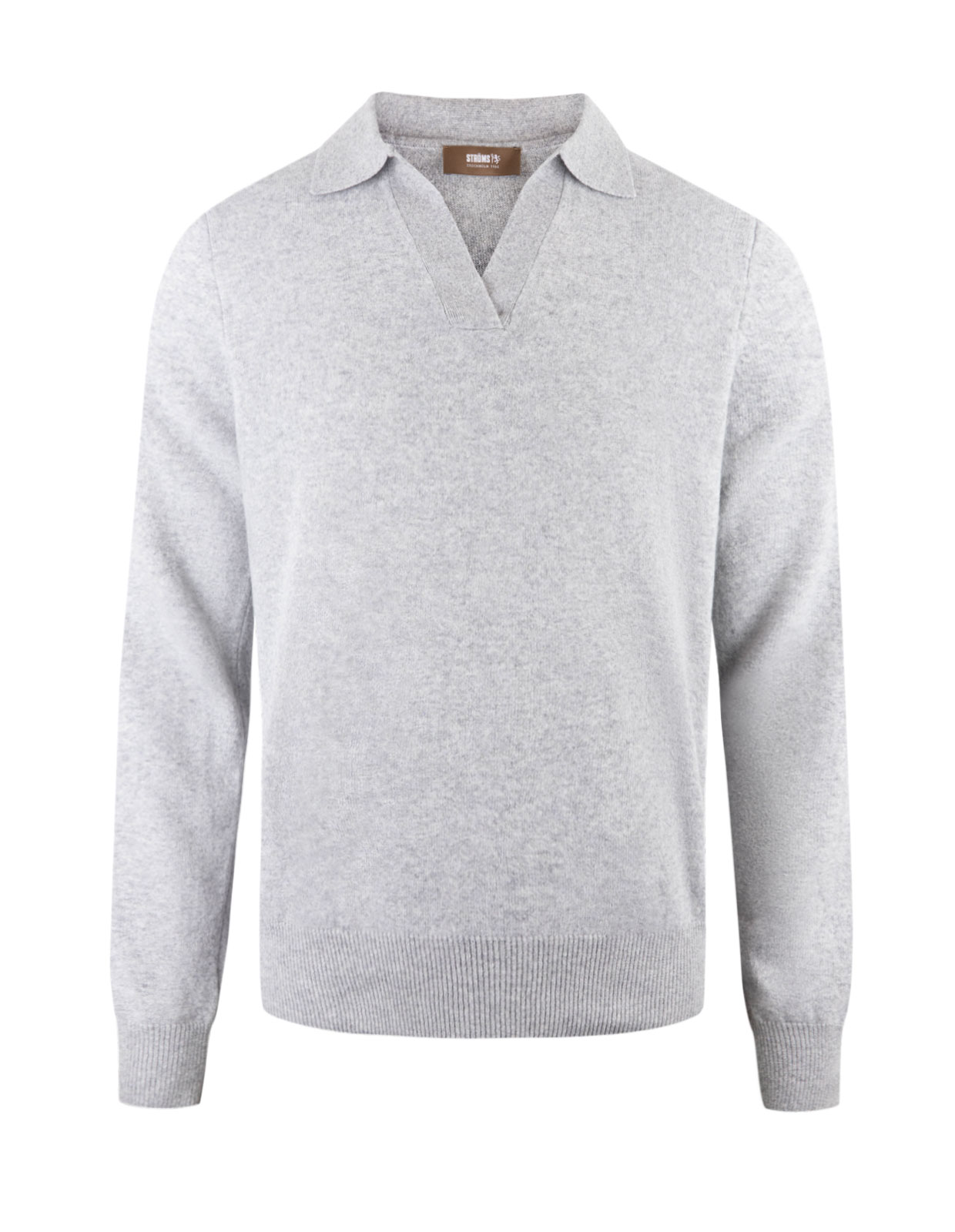 Sartorial Open Polo Tröja Ull/Cashmere Grå Stl XL