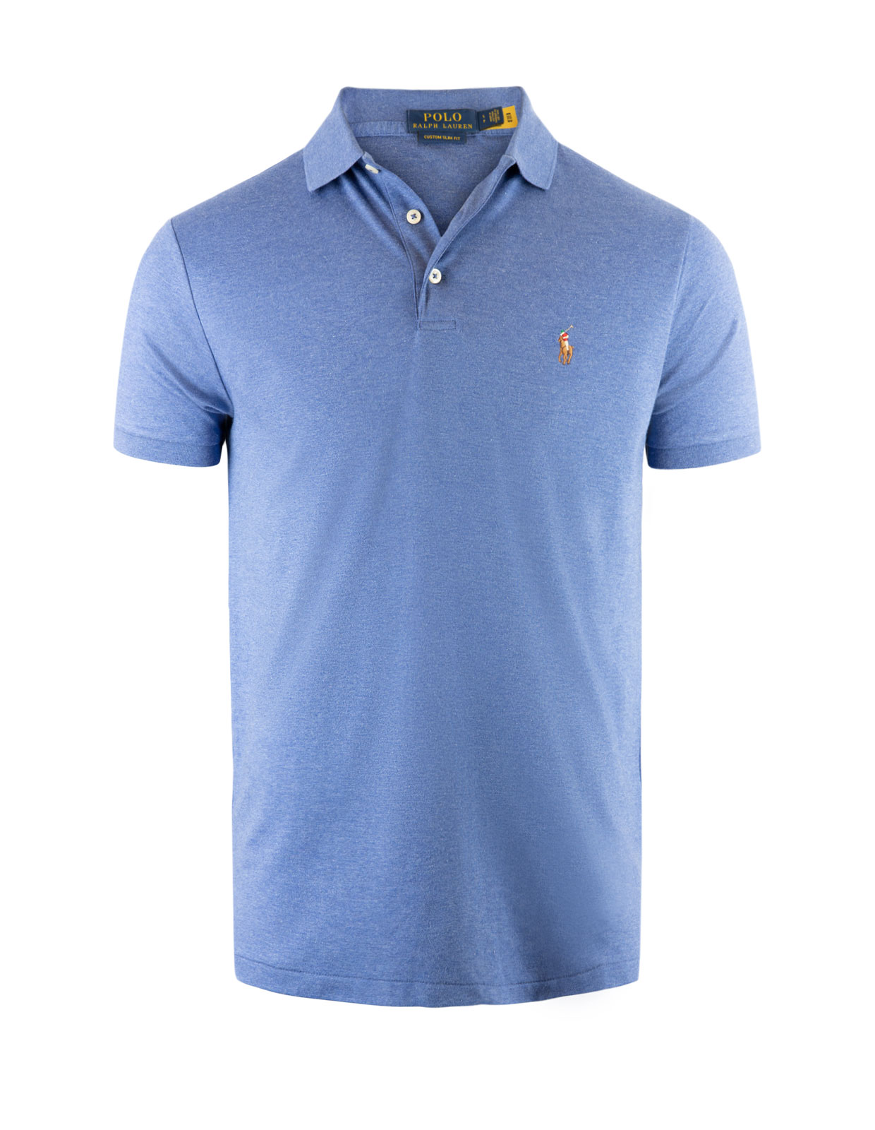 Custom Slim Fit Soft Cotton Polo Faded Royal
