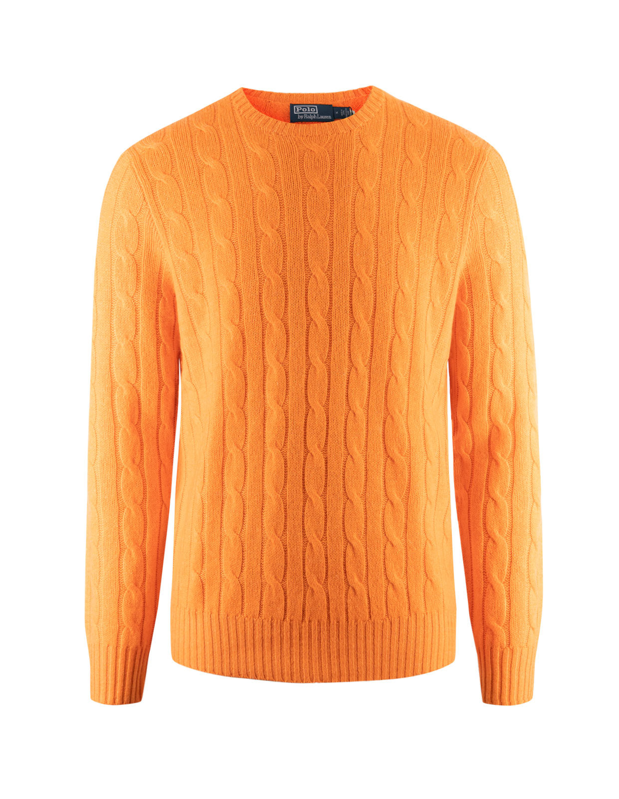 Cashmere Cable Knit Sweater Sun Orange