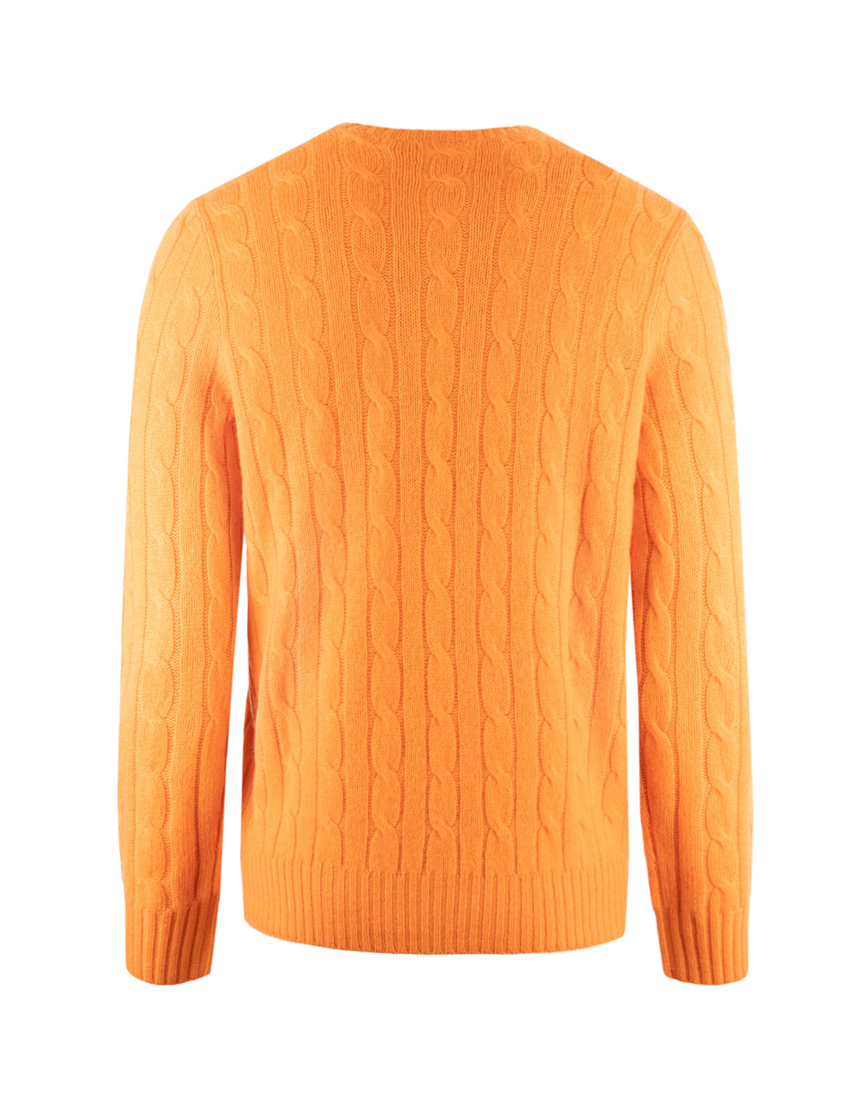 Cashmere Cable Knit Sweater Sun Orange