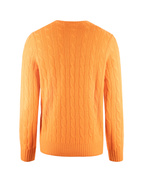 Cashmere Cable Knit Sweater Sun Orange