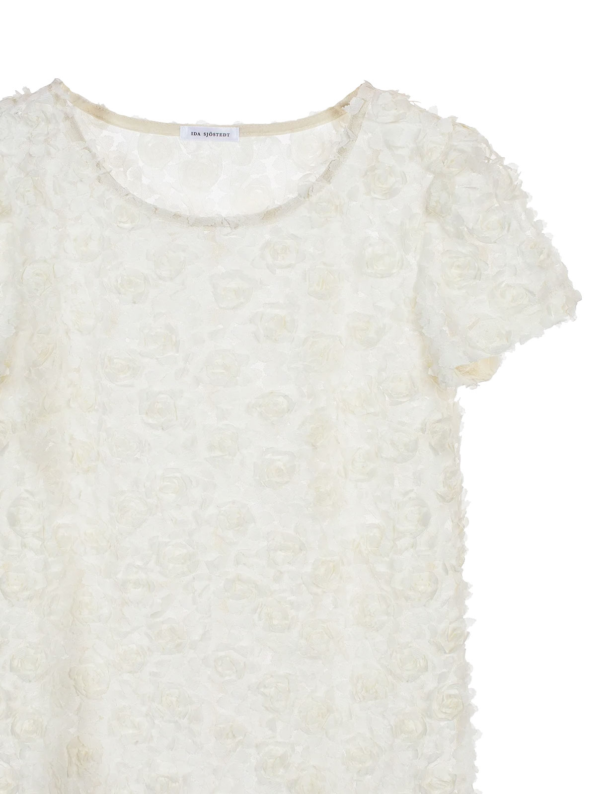 Julie 3D Floral Top Ivory