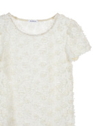 Julie 3D Floral Top Ivory Stl 36