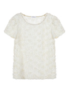 Julie 3D Floral Top Ivory Stl 36