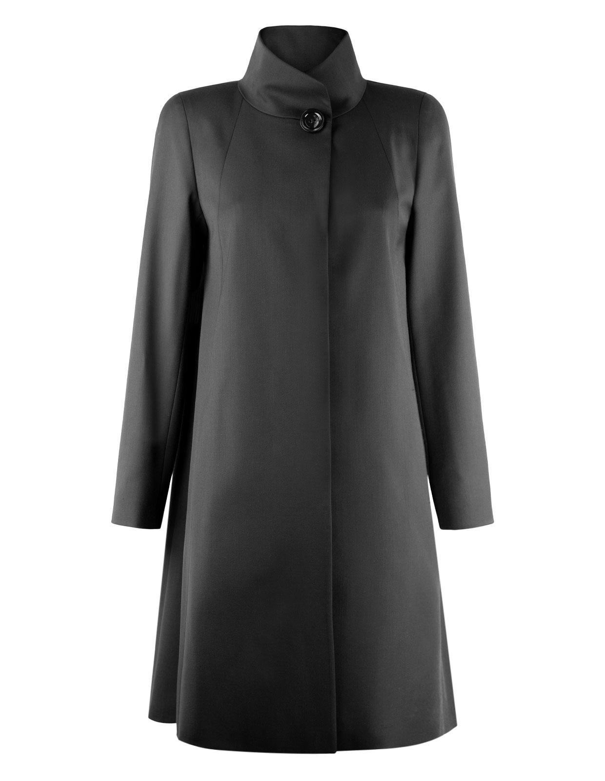 Wool Coat A-line Black