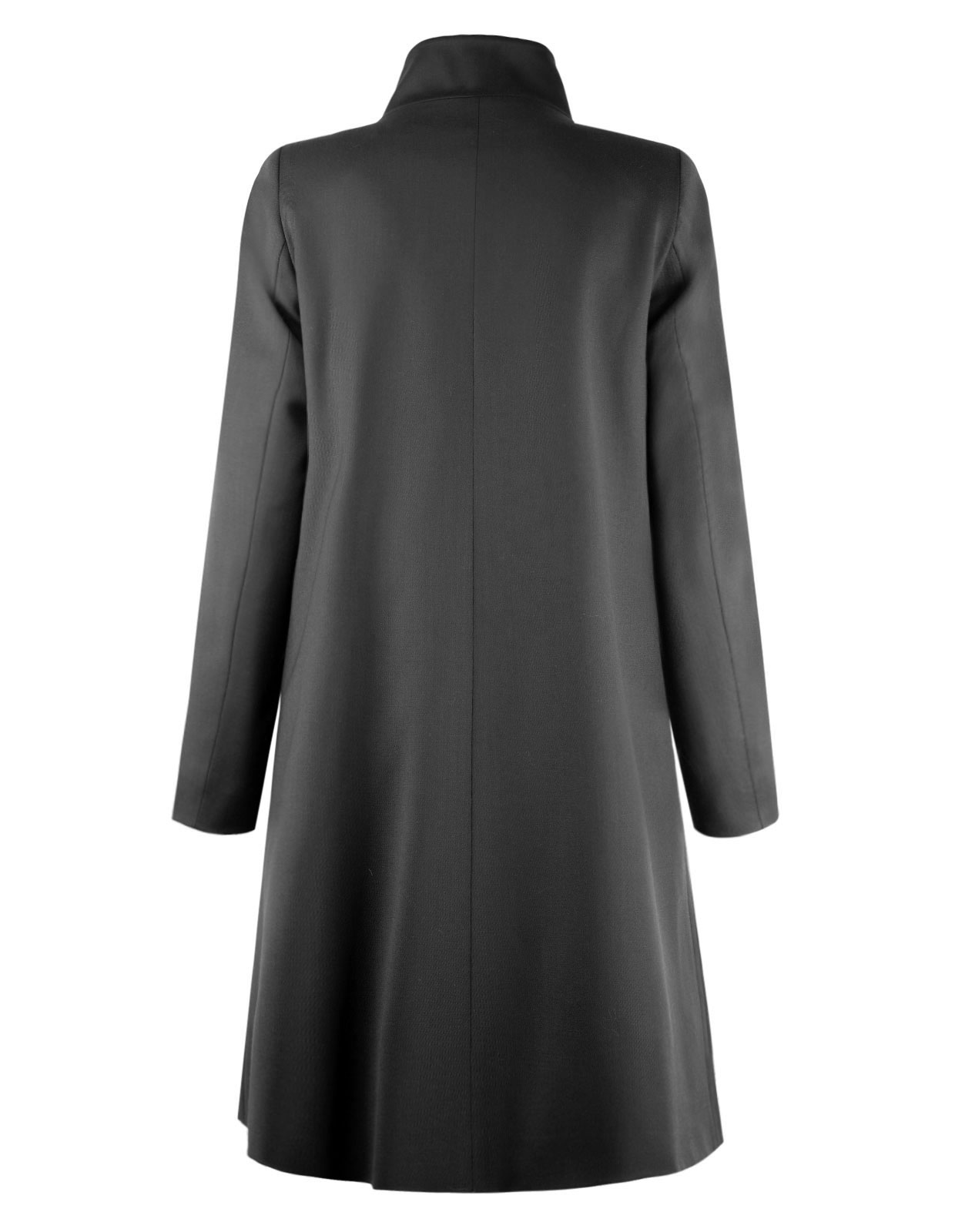 Wool Coat A-line Black