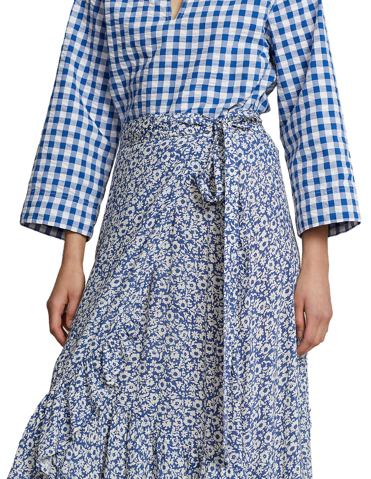 Mid Lenght Skirt Blue Ditsy Flora