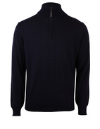 Half Zip Tröja Merinoull Navy Stl L