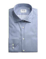 Slimline Twofold Stretch Shirt Navy/White
