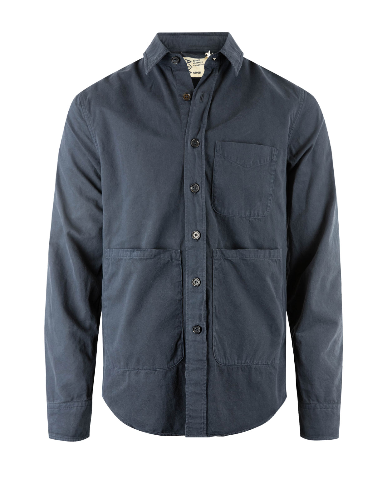 Utility Shirt Cotton Garment Dyed Navy