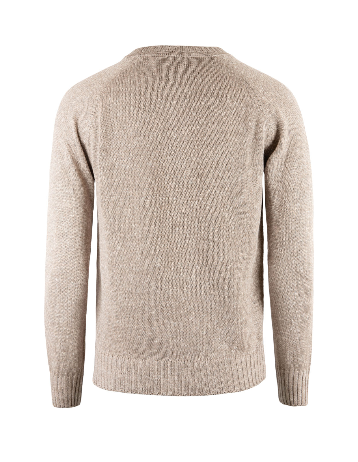 Chunky Crew Neck Linen Cotton Light Beige